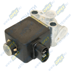 КЭМ 10-02 Клапан электромагнитный 24В, L=85; фишка 2 плос. клеммы, КамАЗ, МАЗ; являются составляющими блока клапанов БЭК 37.000 Объединение Родина